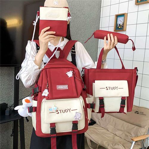 Schoolbag womens large campus canvas bag  to grade five or