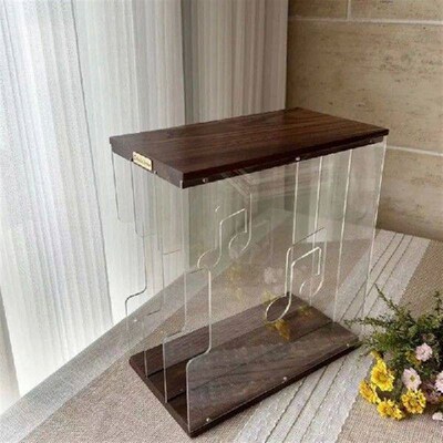 Black Walnut Wood Black Rubber Storage Shelf Table Black