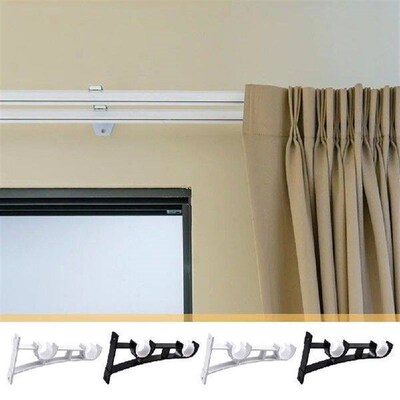 2 Pack Double Curtain Rod Brackets Wall Mount Bracket