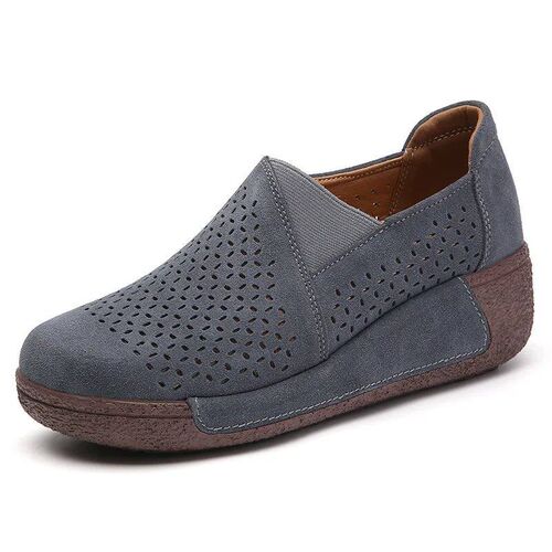 Cow Suede Leather Ladies Loafers Autumn Womens Shoes Platfo