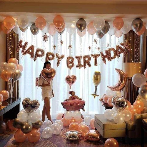 Adult happy birthday party decoration balloons female