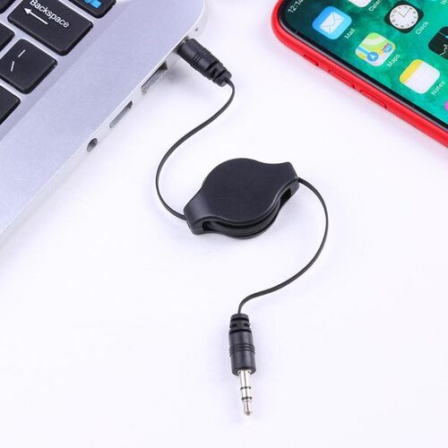 3.5mm TRS Flexible Stereo AUX Cable Retractable Extended Au