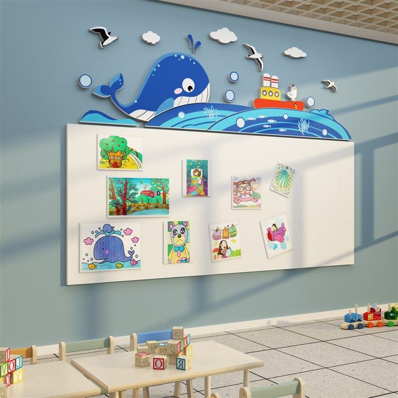 幼儿园环创主题墙成品布置海洋风墙面装饰毛毡板文化墙贴画公告栏,家居饰品,文化墙贴,淘宝优惠券,粉丝福利购,淘宝优惠卷
