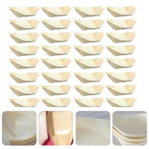 50 PCS Sushi Wood Boat Snack Containers Japanese Style Food