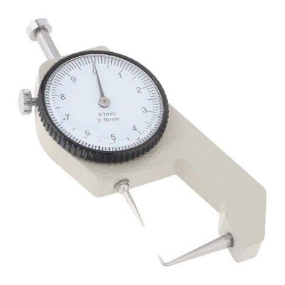 0-10mm 0.1mm Resolution Dial Thickness Gauge Leather Flim