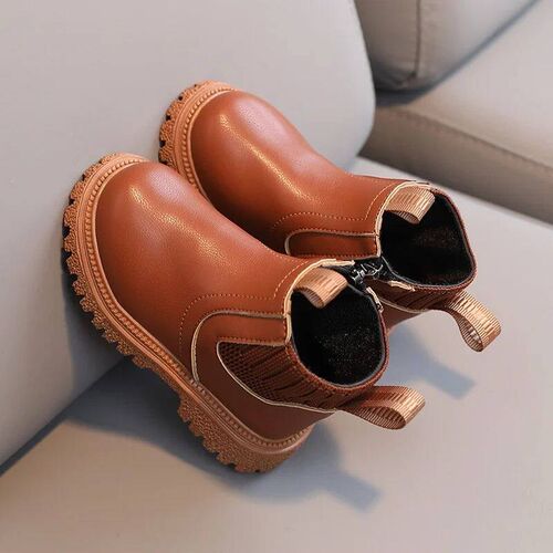 Fashion Boy Girl Short Boots Non-Slip British Style Boots Ch