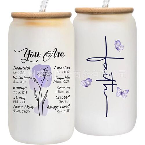 Frosted Glass Coke Cup Multi-color Optional Bamboo And Wood