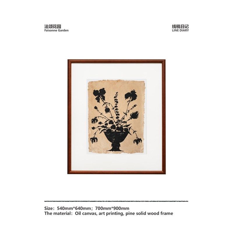 线稿日记法颂花园装饰画/卧室挂画客餐厅入户玄关背景墙落地,家居饰品,现代装饰画,淘宝优惠券,粉丝福利购,淘宝优惠卷