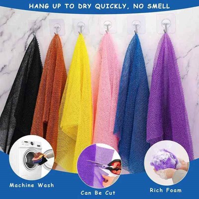 Colorful African Net Cloth Washcloth Body Exfoliator Reusabl