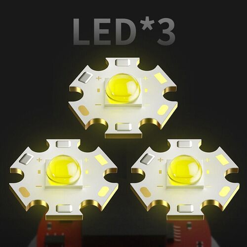 Mini LED lamp beads super bright flashlight three-eye