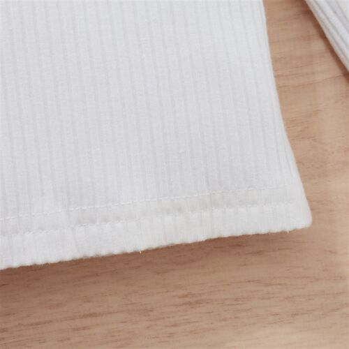 Citgeett Spring Toddler Baby Girls Outfit Knitted Ribbed Ruf