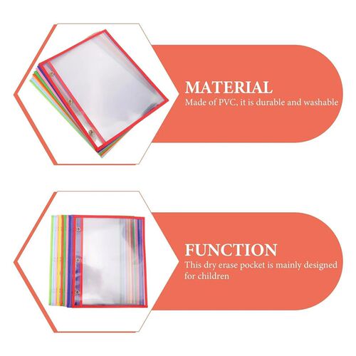 Files Erasable Pvc Dry Worksheets Pouches Bag Sleeves