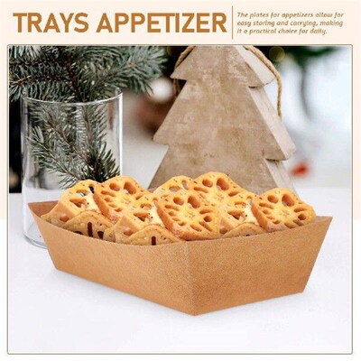 100 Pcs Paper Boat Box Trays for Food Serving Sushi Plate