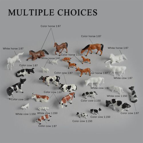 HO 1:87 ama Model Cows Horse Sheep Plastic Animal Toys DIY M