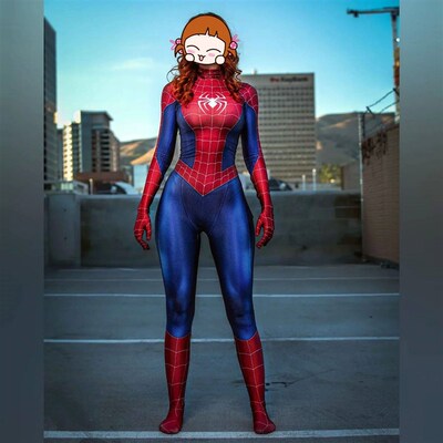 Woman Girls PS Game Spiderman Superhero Cosplay Costume