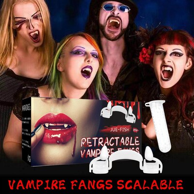 Jue Fish Adjustable Vampire Fangs Prank Teeth Party Dance Ha