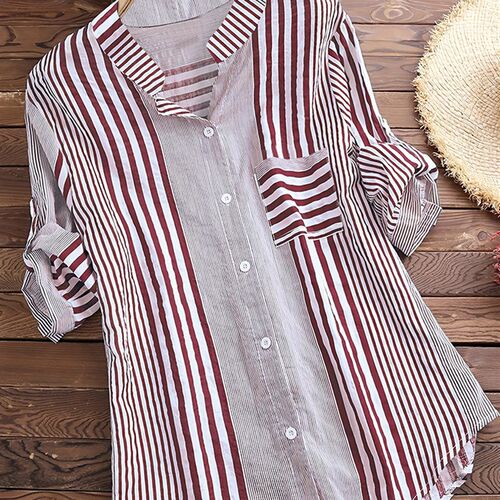 Plus Size 5XL Casual Loose Cotton Linen Women Shirts Spring