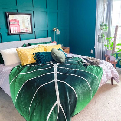 Large Leaf Blanket Soft Leaves Flannel Gloriosum Leaf Blanke