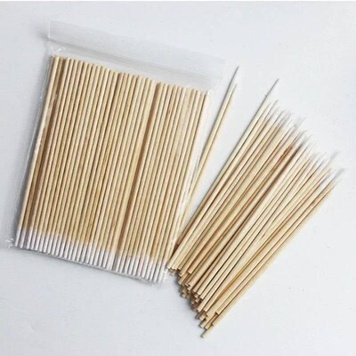 100-500Pcs Nails Wood Cotton Swab Clean s Bud Tip Wooden Cot