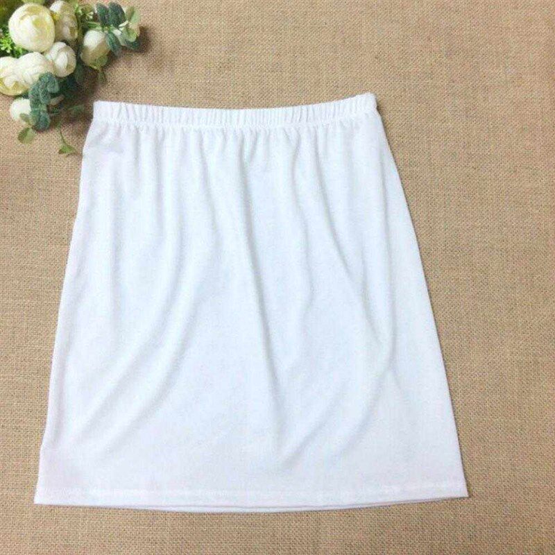 Women Elastic Waist Short Petticoat Short Sretch Satin Inner - 实物图