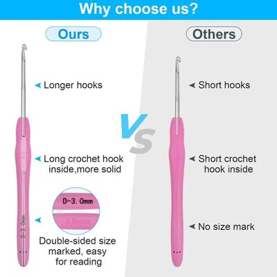 Crochet Hooks Set Colorful Yarn Crochet Kit for Beginners Kn