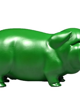 绿色木雕刻猪摆件十二生肖可爱猪家居客厅桌面摆设红木雕刻工艺品