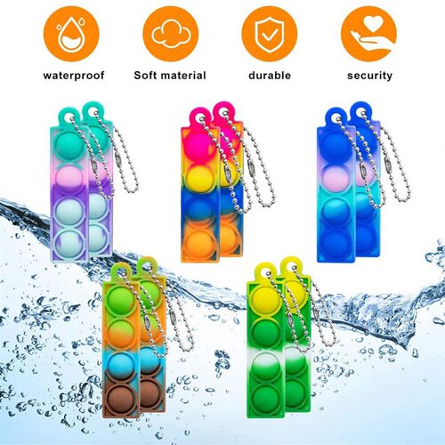 Mini Push Pop Fidget Toys Bubble Keychain Ornaments Bulk Toy