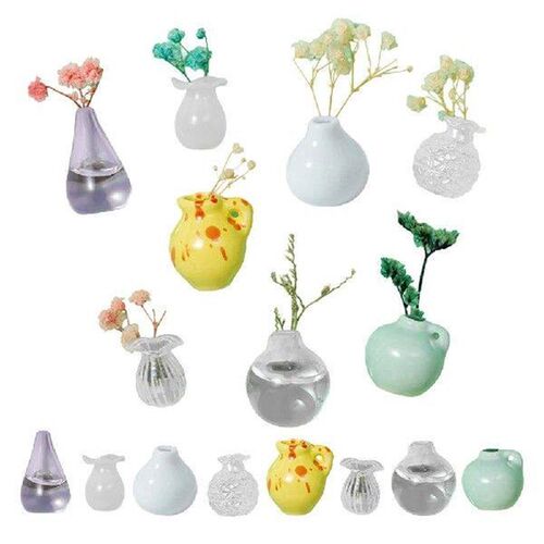 5-8PCS Ceramic Vase Refrigerator Magnet Mini Flower