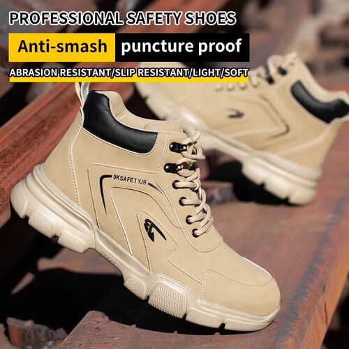 Winter Plush Work Boots For Men Ankle Anti-smash Anti-punctu