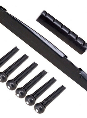 Portable 6-String Guitar Bridge Pins Saddle Nut Acoustic Cat