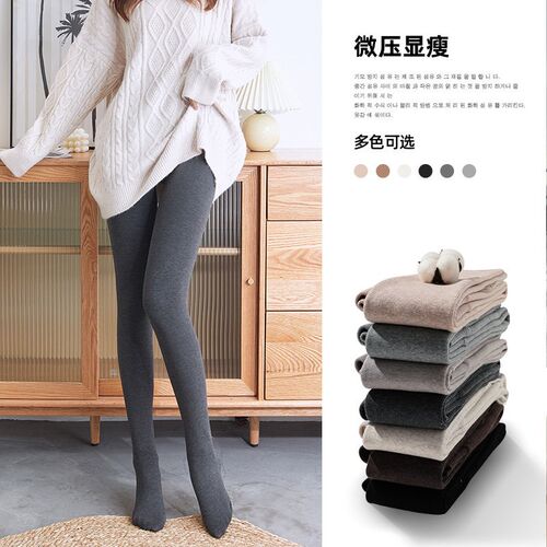 Footless Pantyhose Womens Fleece-lined Thickened Thread Thi
