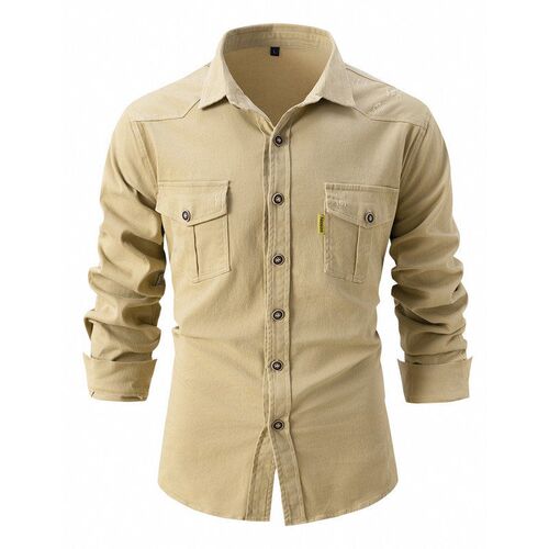 European Size Shirt Mens Washing Water Sretch Pure tton Cas