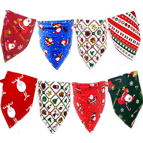 Christmas Dog Triangular Bandanas Pet dogs Bandana Bow ties