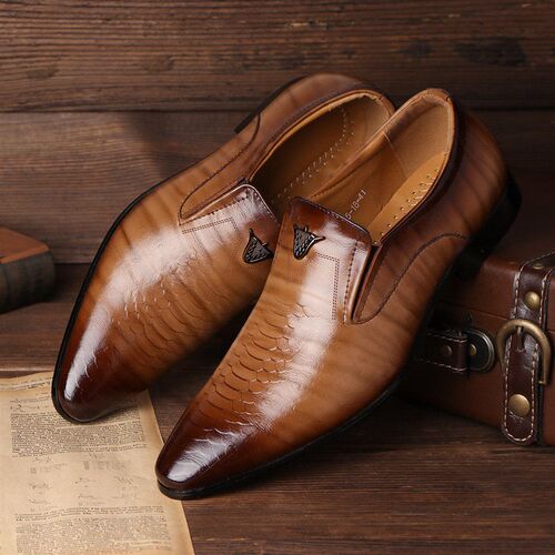 Men Shoes Retro Dress Shoes High Quality Business PU Leather