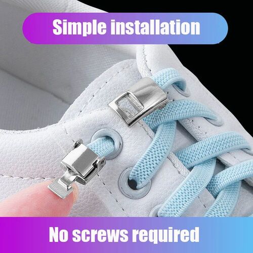 Kids Adult Elastic Cross Buckle Elastic Shoe Laces 1pair No