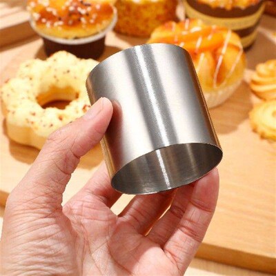 8 Pcs Cookies Round Mousse Circle Baking Rings with Cover
