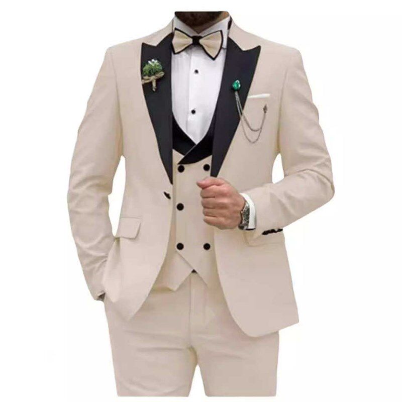 Mens plus size three piece business suit 大码三件套商务西装
