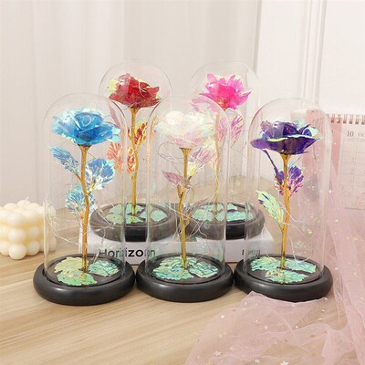 Glass Lampshade Immortalized Roses Chinese Valentines Day G