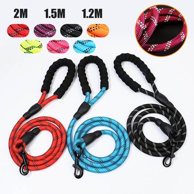 Hot Dog Leash Reflective Nylon Leashes Medium Large Puppy Du