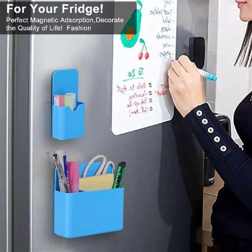 2Pcs Magnetic Fridge Storage Box Cans Marker Pencil Pen