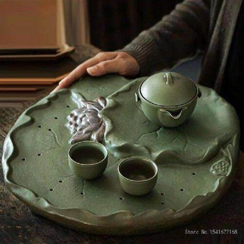 Chinese Style Ceramic Dry Tea Making Platform Household,