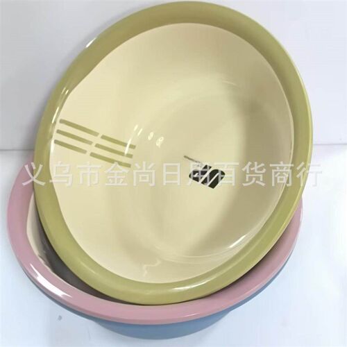 Solid color large-sized thick and durable plastic basin for
