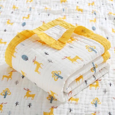 Baby blanket cotton 6 layers newborn swaddle blanket cartoon