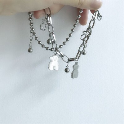 Bear Brlet Stainless Steel Earth Cool Girl Punk Double Gummy