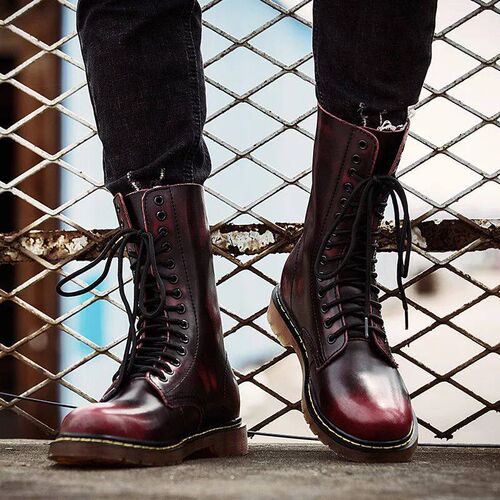 Lovers Popular Motocycle Boots Men Winter High-Top Combat Bo