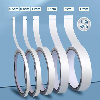 Tearable super-sticky white double-sided tape, specially des