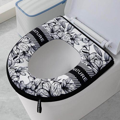Thickened Zippered Toilet Seat Cover, All-Season Waterproof