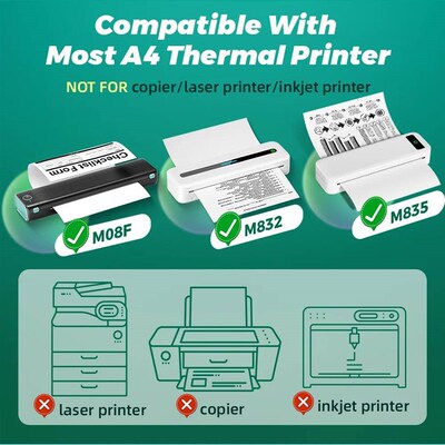 A4 Thermal Printer Paper Letter Paper Quick-dry Continuous P