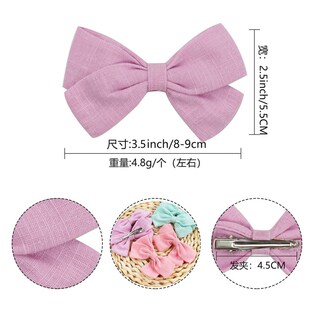 Linen and Cotton Bangs Hairpin Childrens Bow Bamboo