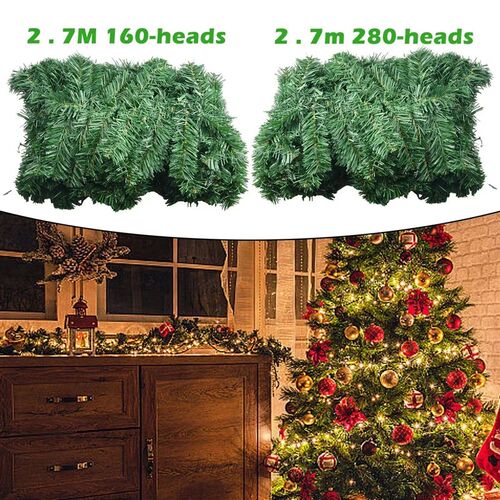 2.7M Artificial Pine Leaf Rattan Strip Green Christmas Garla